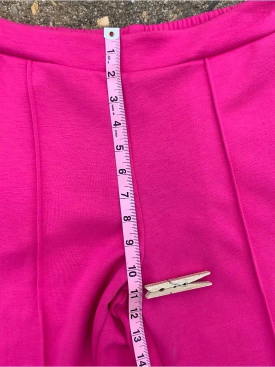 High Rise Wide Leg Hot Pink Women’s Pants Size XS NWT Elastic Back Waistband - Picture 8 of 15